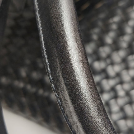 Bottega Veneta Cabat Large Intreccio Leather Tote Bag Black 40cm