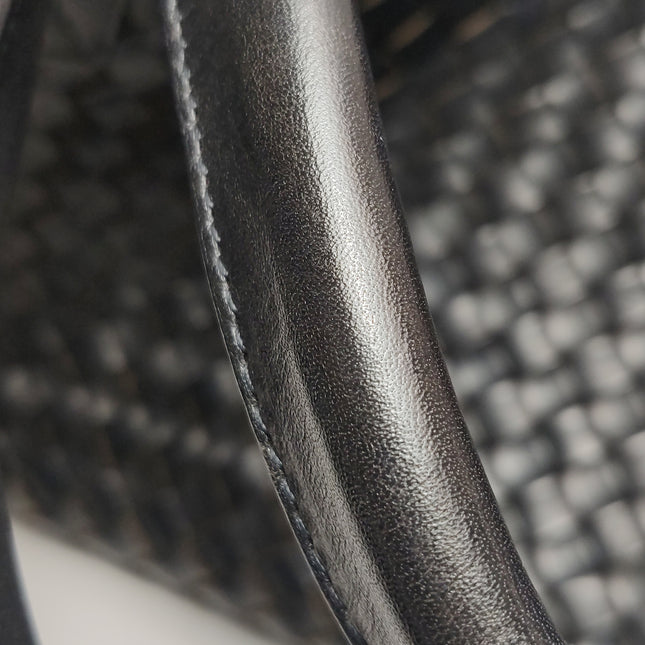 Bottega Veneta Cabat Large Intreccio Leather Tote Bag Black 40cm