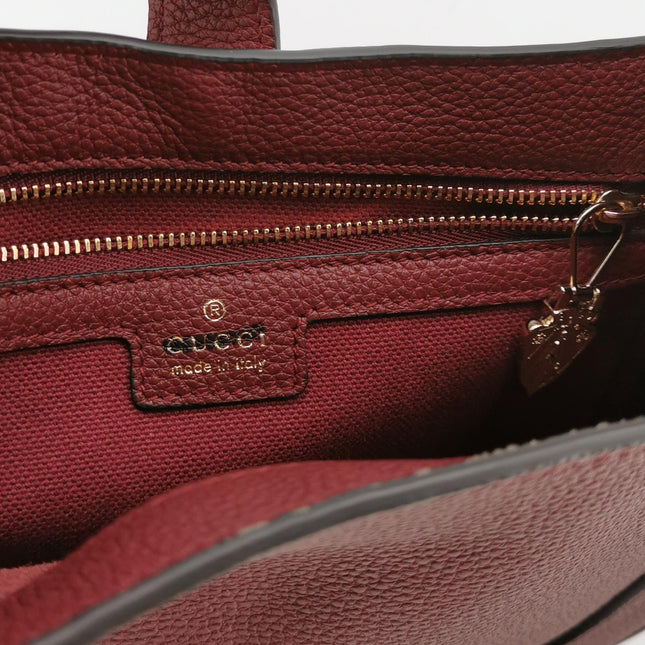 Gucci Jackie 1961 Small Burgundy Grained Leather Shoulder Bag