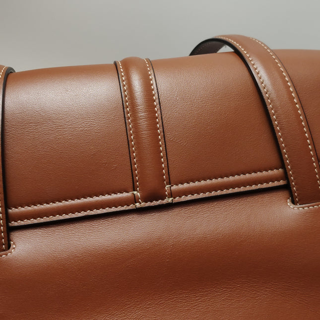 Celine Soft 16 Bag Medium Caramel Natural Tan Smooth Satin Calfskin Leather