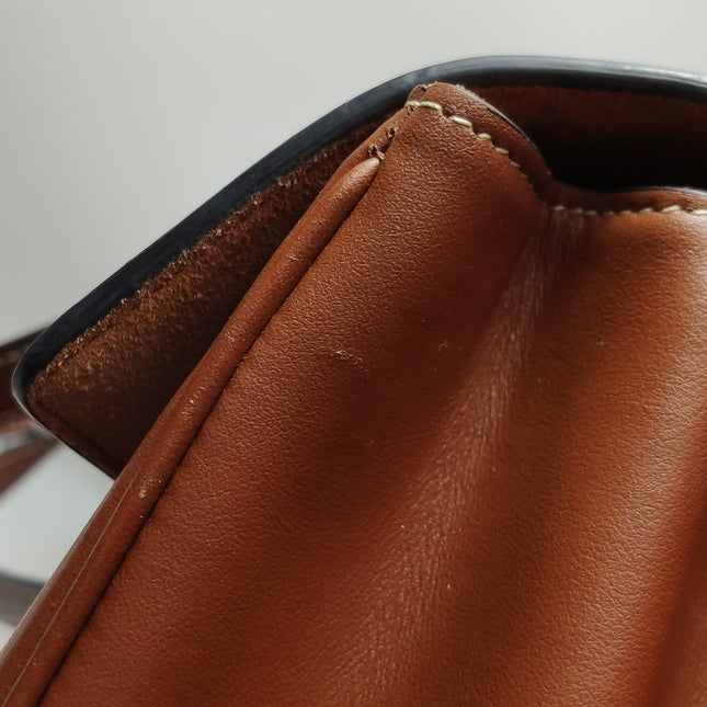 Celine Soft 16 Bag Medium Caramel Natural Tan Smooth Satin Calfskin Leather