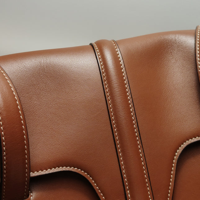 Celine Soft 16 Bag Medium Caramel Natural Tan Smooth Satin Calfskin Leather