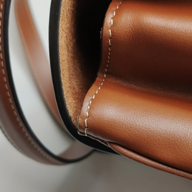 Celine Soft 16 Bag Medium Caramel Natural Tan Smooth Satin Calfskin Leather