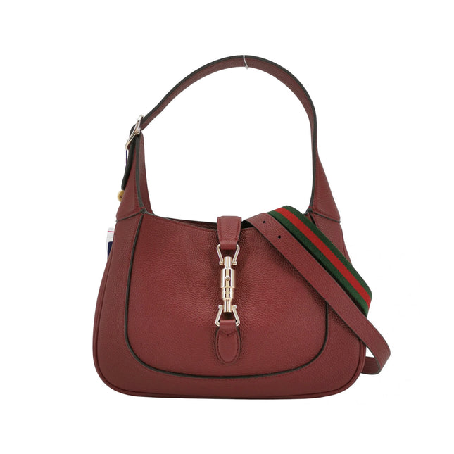Gucci Jackie 1961 Small Burgundy Grained Leather Shoulder Bag