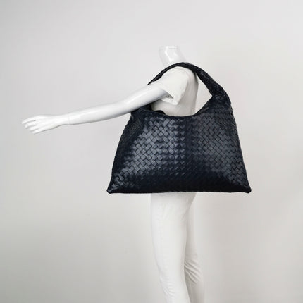 Bottega Veneta Hop Large Leather Navy Hobo Bag 55cm