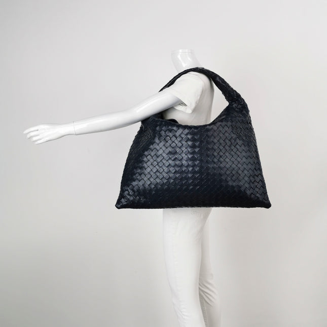 Bottega Veneta Hop Large Leather Navy Hobo Bag 55cm