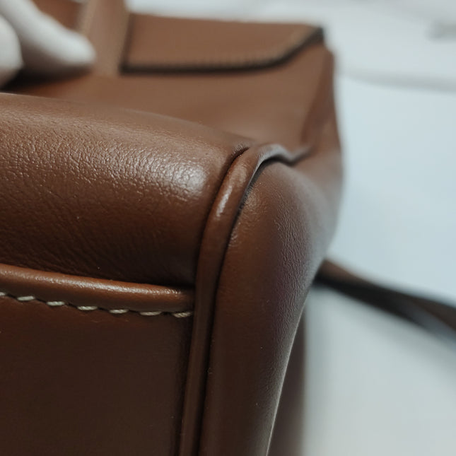 Celine Soft 16 Bag Medium Caramel Natural Tan Smooth Satin Calfskin Leather