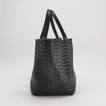 Bottega Veneta Cabat Large Intreccio Leather Tote Bag Black 40cm