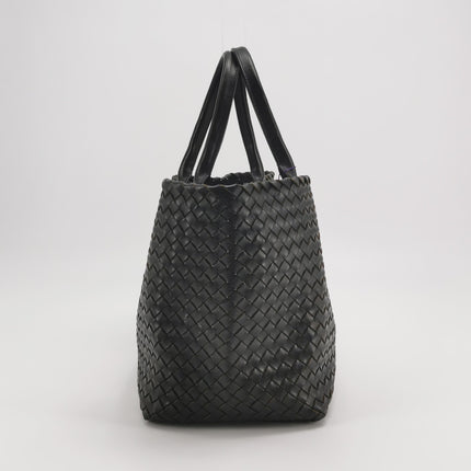 Bottega Veneta Cabat Large Intreccio Leather Tote Bag Black 40cm