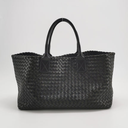 Bottega Veneta Cabat Large Intreccio Leather Tote Bag Black 40cm