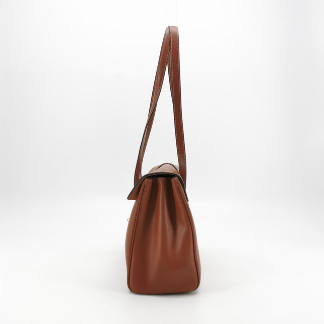 Celine Soft 16 Bag Medium Caramel Natural Tan Smooth Satin Calfskin Leather