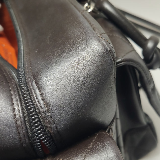 Chanel Cambon Multi-pocket Ligne Reporter Bag Medium Dark Brown Calfskin Leather