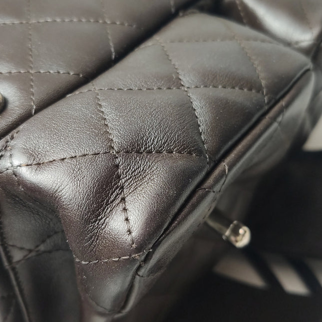 Chanel Cambon Multi-pocket Ligne Reporter Bag Medium Dark Brown Calfskin Leather