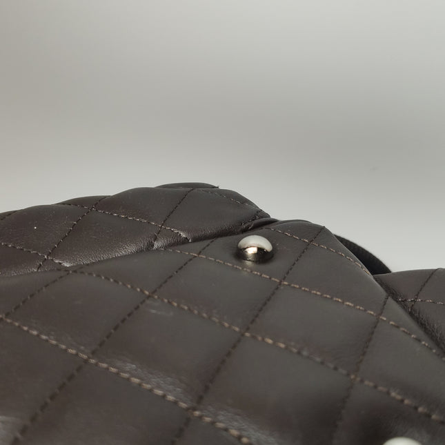 Chanel Cambon Multi-pocket Ligne Reporter Bag Medium Dark Brown Calfskin Leather