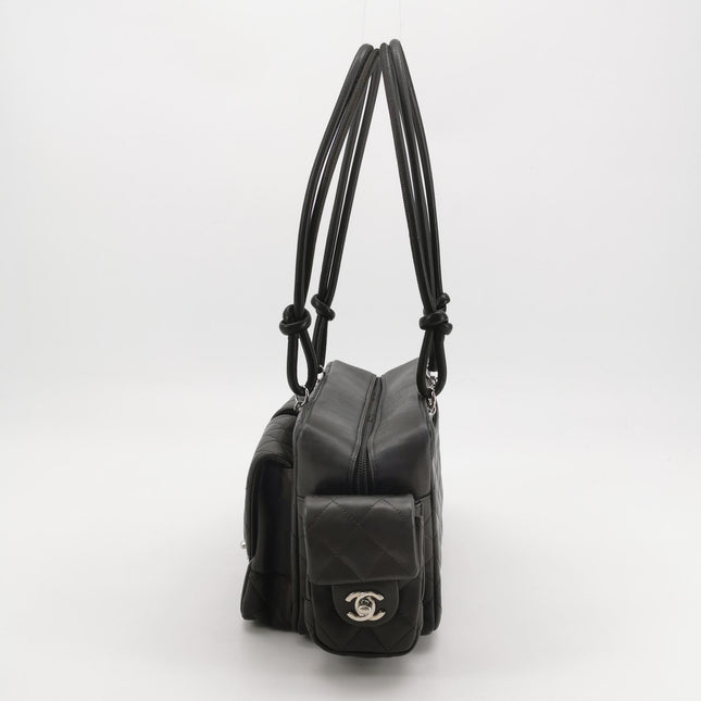 Chanel Cambon Multi-pocket Ligne Reporter Bag Medium Dark Brown Calfskin Leather