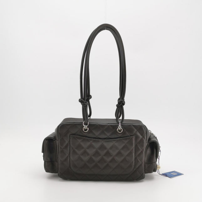 Chanel Cambon Multi-pocket Ligne Reporter Bag Medium Dark Brown Calfskin Leather