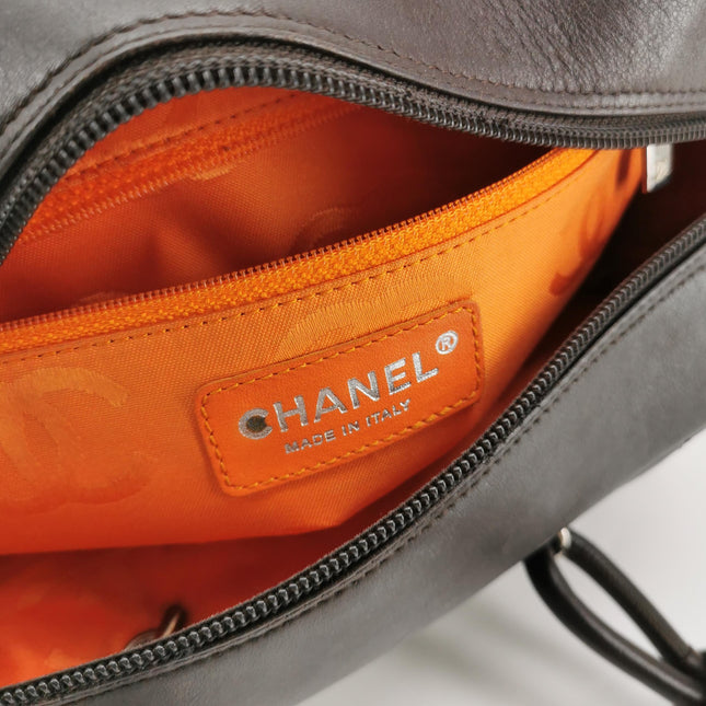 Chanel Cambon Multi-pocket Ligne Reporter Bag Medium Dark Brown Calfskin Leather