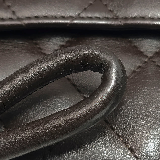 Chanel Cambon Multi-pocket Ligne Reporter Bag Medium Dark Brown Calfskin Leather