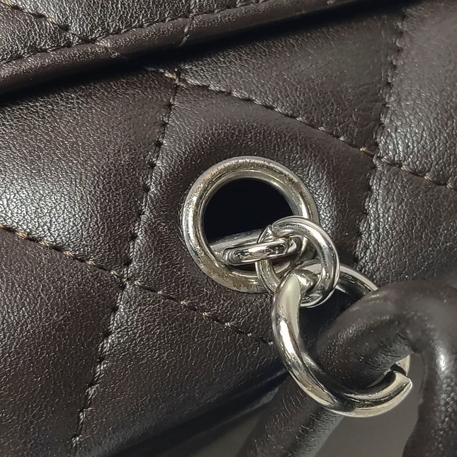 Chanel Cambon Multi-pocket Ligne Reporter Bag Medium Dark Brown Calfskin Leather