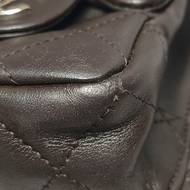 Chanel Cambon Multi-pocket Ligne Reporter Bag Medium Dark Brown Calfskin Leather