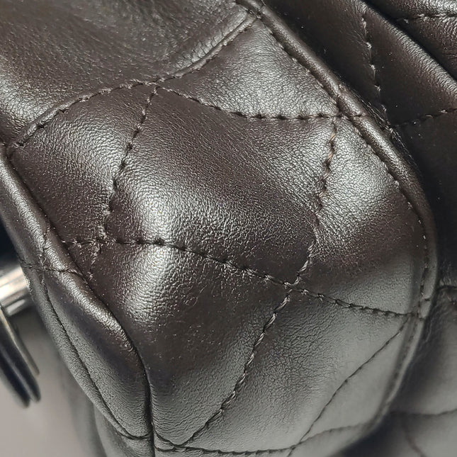 Chanel Cambon Multi-pocket Ligne Reporter Bag Medium Dark Brown Calfskin Leather