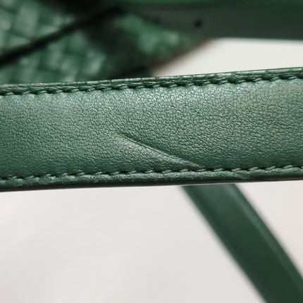 Bottega Veneta Cesta Shopper Tote Nappa Intrecciato Leather Dark Green Medium 40cm