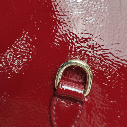 Gucci Jackie 1961 Mini Notte Burgundy Ancora Red Patent Leather Gold Chain Strap Crossbody Bag