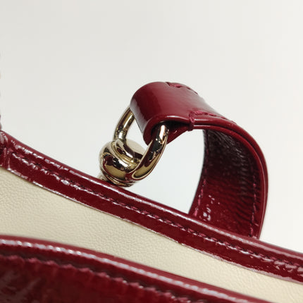 Gucci Jackie 1961 Mini Notte Burgundy Ancora Red Patent Leather Gold Chain Strap Crossbody Bag