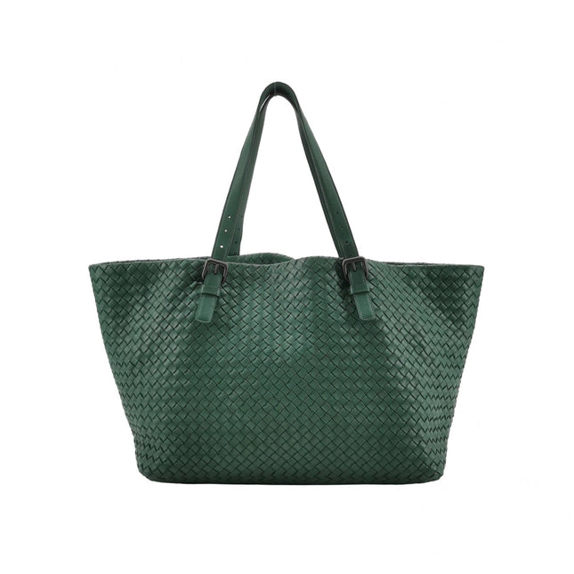 Bottega Veneta Cesta Shopper Tote Nappa Intrecciato Leather Dark Green Medium 40cm-Luxbags