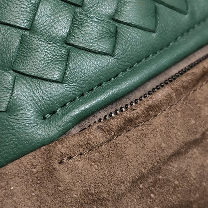 Bottega Veneta Cesta Shopper Tote Nappa Intrecciato Leather Dark Green Medium 40cm