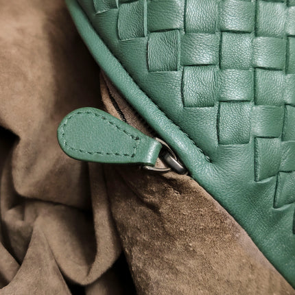 Bottega Veneta Cesta Shopper Tote Nappa Intrecciato Leather Dark Green Medium 40cm