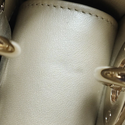 Lady Dior Mini Gold Calfskin Leather with Crystals Gold Hardware 2020