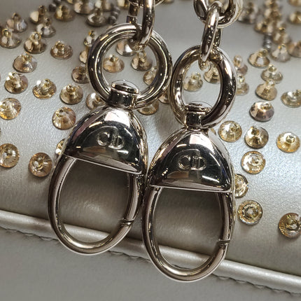 Lady Dior Mini Gold Calfskin Leather with Crystals Gold Hardware 2020