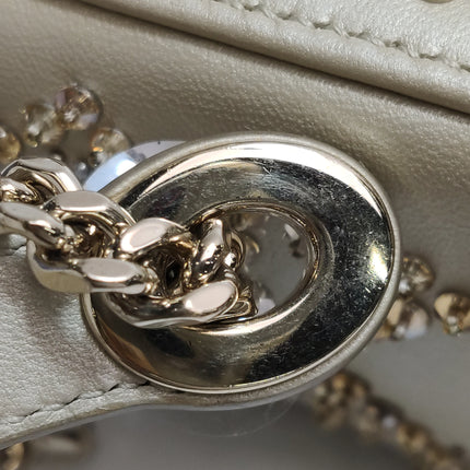 Lady Dior Mini Gold Calfskin Leather with Crystals Gold Hardware 2020