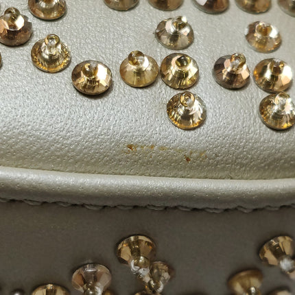 Lady Dior Mini Gold Calfskin Leather with Crystals Gold Hardware 2020