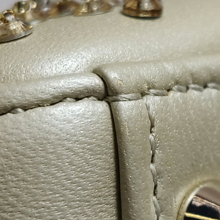 Lady Dior Mini Gold Calfskin Leather with Crystals Gold Hardware 2020