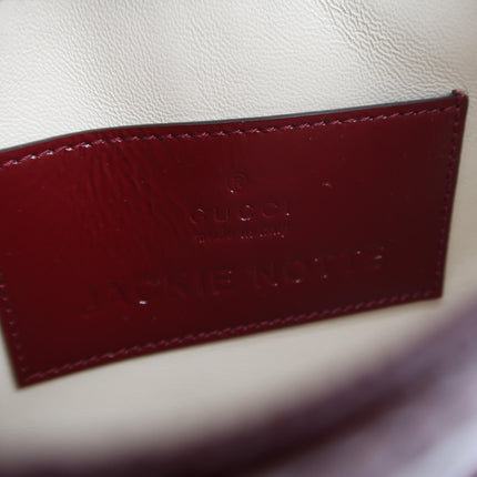 Gucci Jackie 1961 Mini Notte Burgundy Ancora Red Patent Leather Gold Chain Strap Crossbody Bag