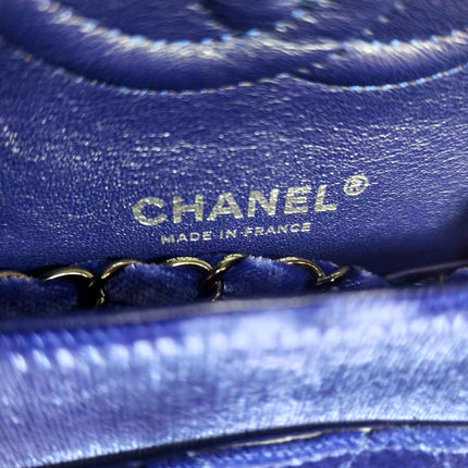 Chanel Classic Flap Medium Royal Blue Velvet Silver Hardware