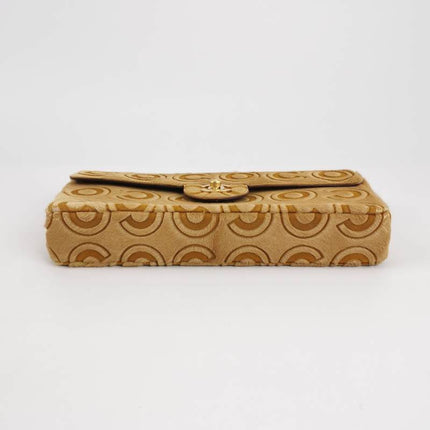 Chanel East West Rare Tan Brown Pony-hair Calfskin Leather CC Logo