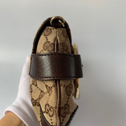 Sold Iconic 2003 Gucci Horsebit 1955 Cloth Black Monogram Shoulder bag