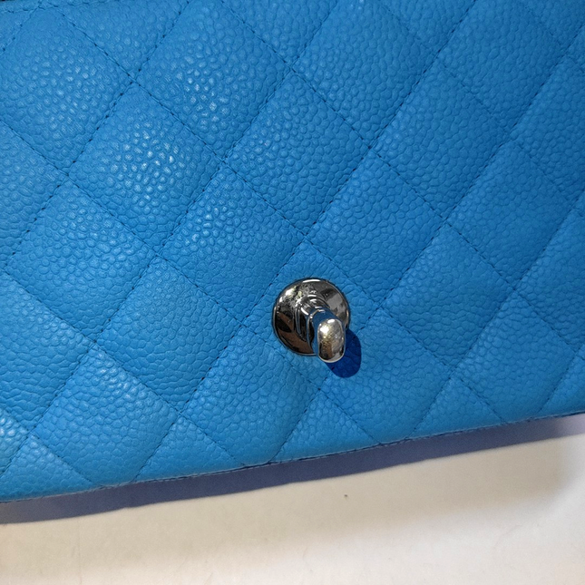 Chanel Classic Flap Rectangular Mini Blue Caviar Leather