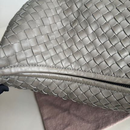 Bottega Veneta Belly Hobo Intrecciato Grey Leather Medium 40cm