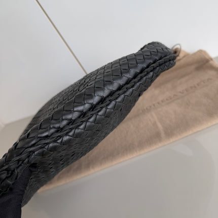 Bottega Veneta Intrecciato Hobo Bag Medium Black Leather 47cm