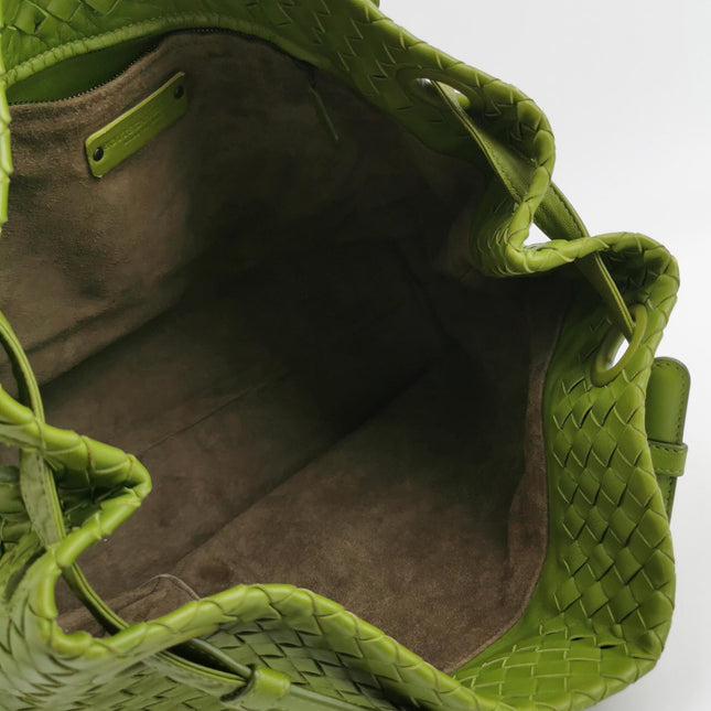 Bottega Veneta Garda Avocado Green Intrecciato Nappa Leather Large 33cm
