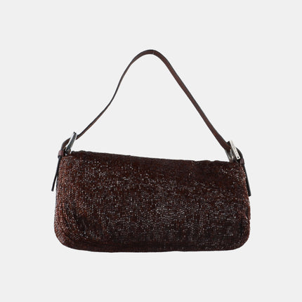 Sold FENDI Baguette chocolate brown beads excellent condition