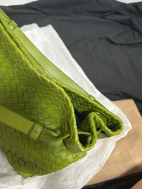 Bottega Veneta Garda Avocado Green Intrecciato Nappa Leather Large 33cm