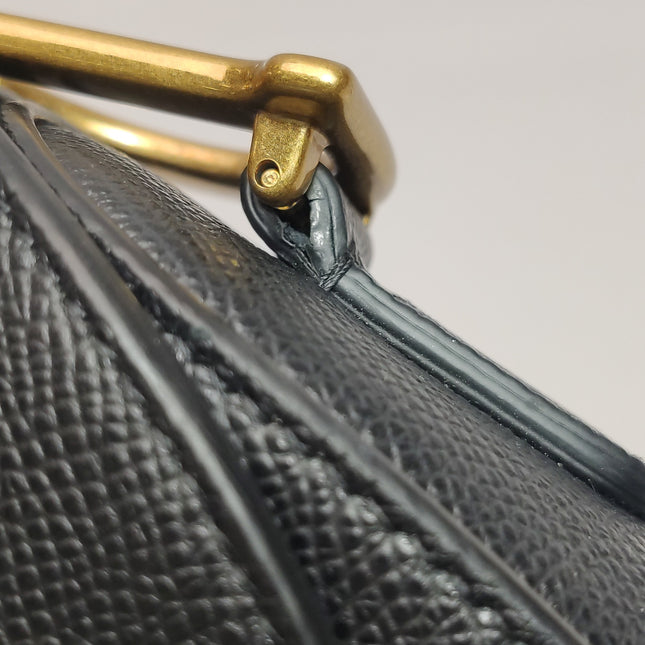 Dior Saddle 2022 Medium Grained Calfskin Leather Bag Black