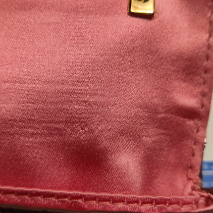 Fendi Nano Baguette Charm Red Sequins Satin Interior Chain Strap