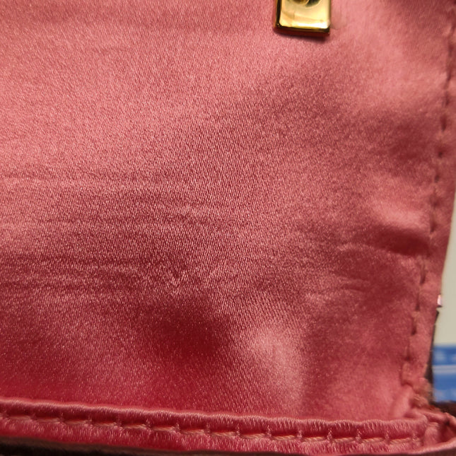 Fendi Nano Baguette Charm Red Sequins Satin Interior Chain Strap