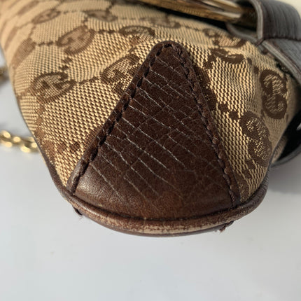 Sold Iconic 2003 Gucci Horsebit 1955 Cloth Black Monogram Shoulder bag